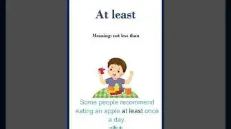Video thumbnail for At least meaning | At least in a sentence | Common English Idioms #shorts