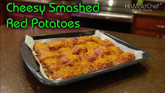 Video thumbnail for Cheesy Smashed Red Potatoes | Dining In With Danielle