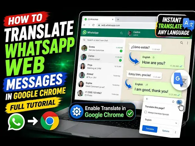 Video thumbnail for How to Translate WhatsApp Web Messages in Google Chrome Full Tutorial