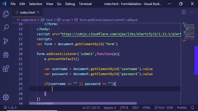 Video thumbnail for Alertifyjs Form Validation Example in Javascript | Alertifyjs Tutorial
