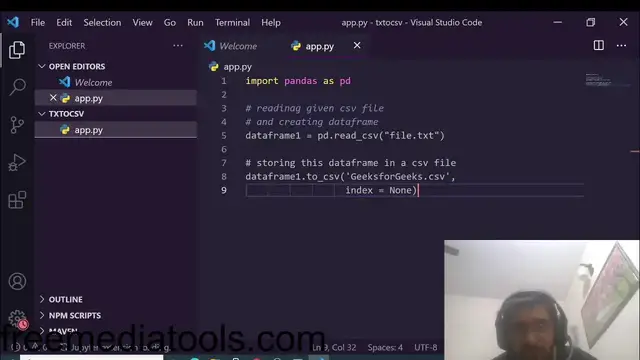 Video thumbnail for Python 3 Pandas Script to Convert Text File TXT to CSV File Full Project For Beginners