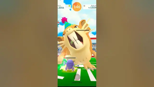 Video thumbnail for RATICATE PARTY HAT RAID IN POKEMON GO 🐭🎉 #shorts #raticate