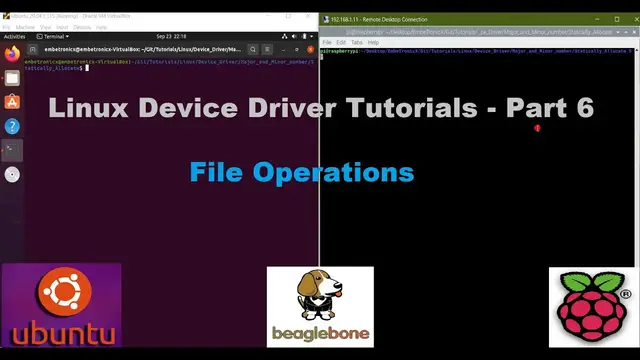 Video thumbnail for Linux Device Drivers Part  6 - File Operations in Ubuntu, Raspberry Pi, and BeagleBone