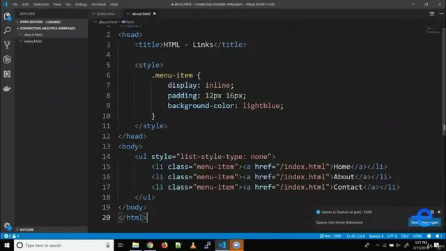 Video thumbnail for HTML   Using links to connect Web pages
