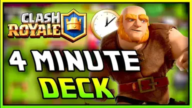 'Video thumbnail for THE BIG GUY! NO! THE GIANT GUY IS THE STAR IN THIS 4 MINUTE DECK! CLASH ROYALE'