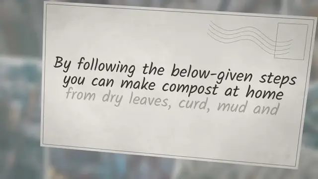 'Video thumbnail for How to make compost at home step by step'