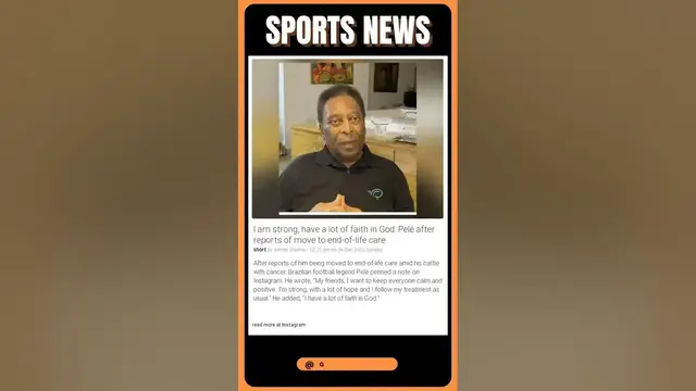 Video thumbnail for I am strong, have a lot of faith in God Pelé after reports of move to end of life care