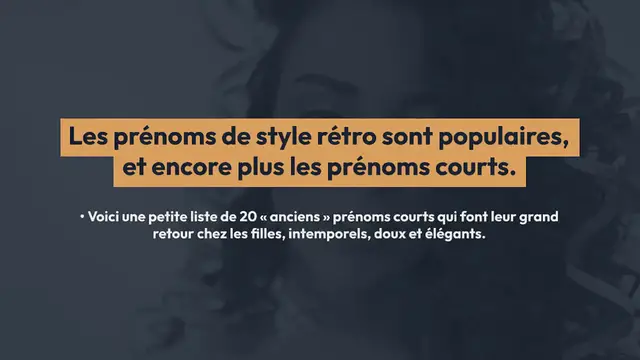 Video thumbnail for Ces vieux prénoms ultra-courts font leur grand retour chez les filles !