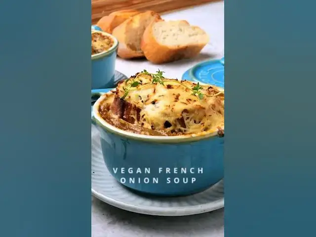'Video thumbnail for Vegan French Onion Soup #frenchonionsoup #veganrecipes'