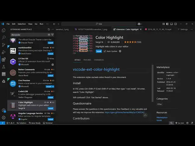 Video thumbnail for Visualize Your Styles Real Time CSS Color Previews With Color Picker in VS Code