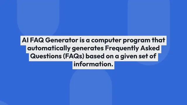 Video thumbnail for AI FAQ Generator