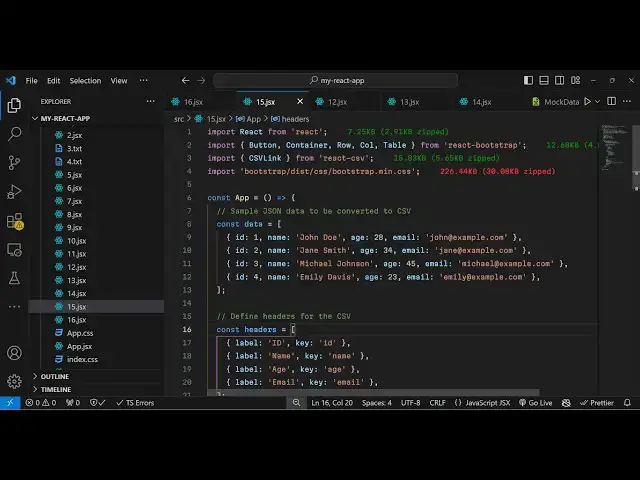 Video thumbnail for Build a React.js CSV File Generator From Tablular Data Using react-csv Library