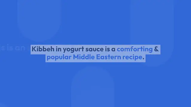 Video thumbnail for Kibbeh in Yogurt Sauce