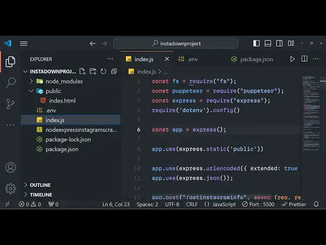 Video thumbnail for Build a Node.js Express Instagram GraphQL API to Download Posts and Videos Using Puppeteer in JS