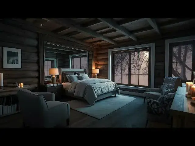 'Video thumbnail for Cozy Cabin bedroom Decor Inspiration for Snow Days _ Create a Winter Wonderland Retreat'
