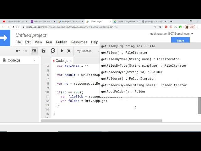 Video thumbnail for How to Download Files From Internet to Google Drive Using Google Apps Script Example