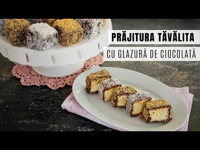 Video thumbnail for Prăjitura Tăvălita cu nucă și glazură de ciocolată (Prăjitura Lamington) | Bucate Aromate