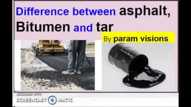 Video thumbnail for Difference between asphalt bitumen and tar/What is asphalt bitumen and tar?