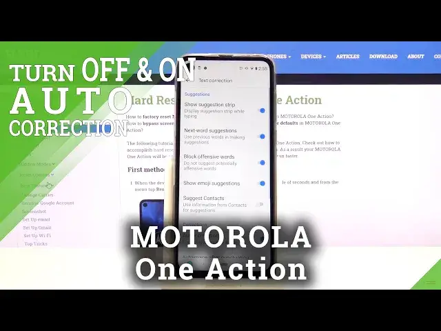 'Video thumbnail for How to Enter Text Correction Option on MOTOROLA One Action – AutoCorrection Feature'