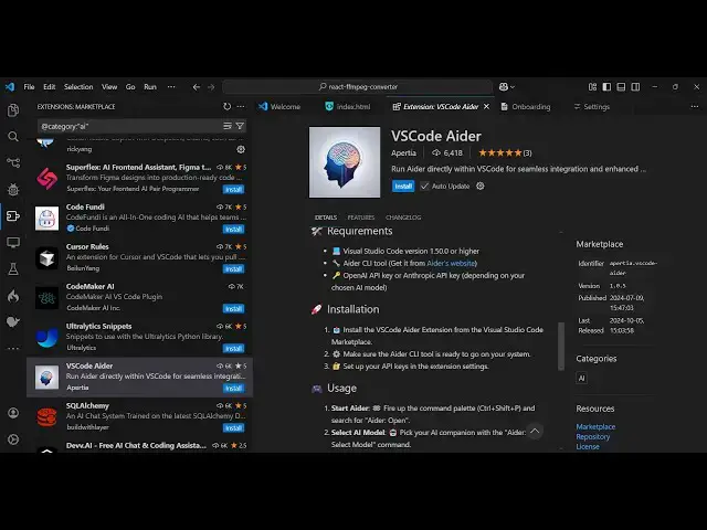 Video thumbnail for Aider VSCode Best Open Source Alternative to Github Copilot Best AI Coding Assistant Complete Setup