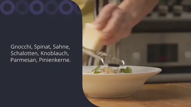 Video thumbnail for GNOCCHI MIT SPINAT UND SAHNESAUCE