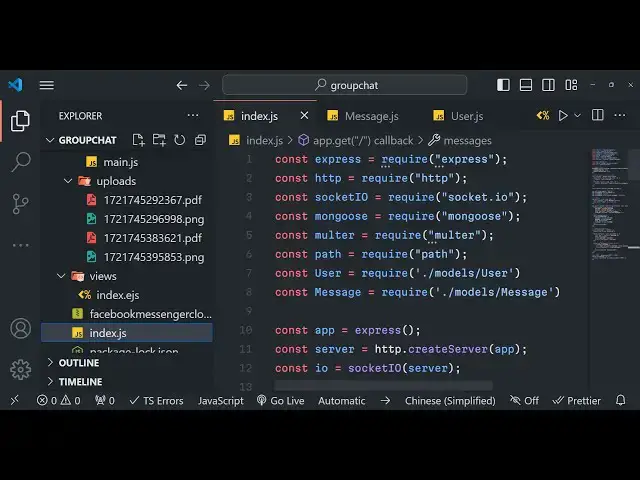 Video thumbnail for Build a Facebook Messenger Group Chat in Node.js & Express Using Socket.io & MongoDB in Browser