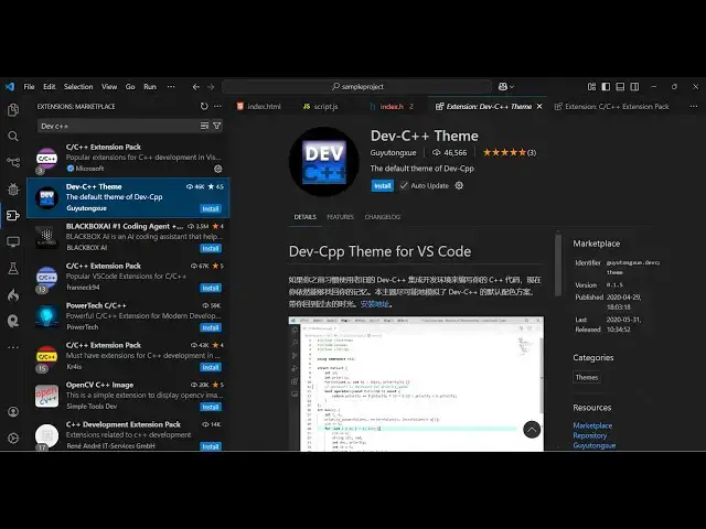 Video thumbnail for VS Code Dev C & C++ Theme Tutorial Full Demo Video For Beginners