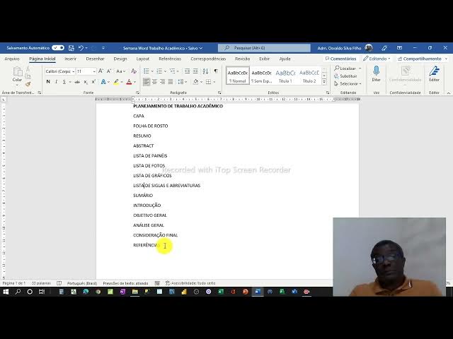 Video thumbnail for Semana Word de Trabalho Acadêmico na Norma ABNT 2019 - Aula 1