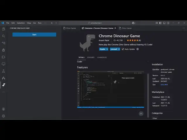 Video thumbnail for VSCode Tutorial to Play Chrome Dinosaur Game Directly in Code Editor Using Extension