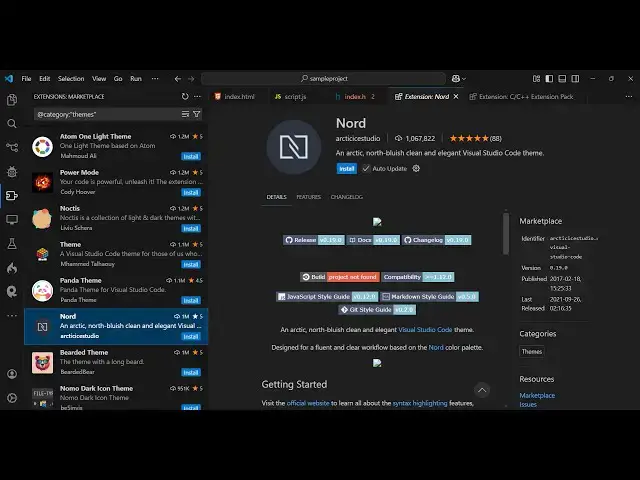 Video thumbnail for VS Code Nord Light and Dark Theme Tutorial Full Demo Video For Beginners