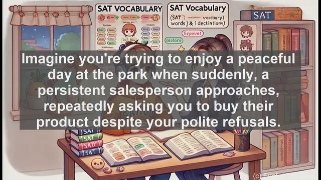 Video thumbnail for 5000 Must Know SAT Vocabulary - Importune: The Art of Persistent Pestering