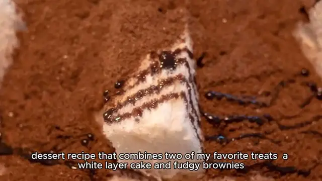'Video thumbnail for White Layer Cake with Fudgy Brownie Recipe'