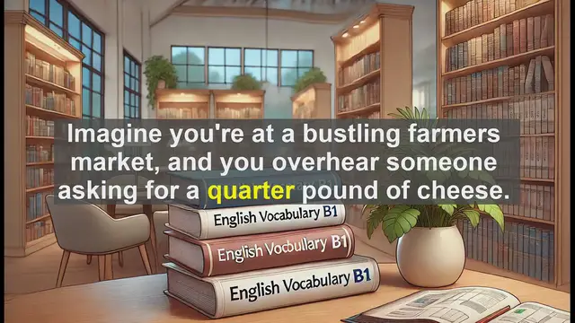 Video thumbnail for 2500 Must Know CEFR B1 Vocabulary - Understanding 'Quarter': A Versatile Word in English