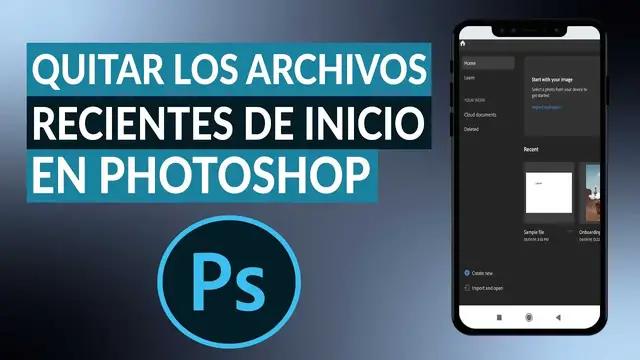 Video thumbnail for Cómo quitar los archivos recientes de la pantalla de inicio en PHOTOSHOP CC