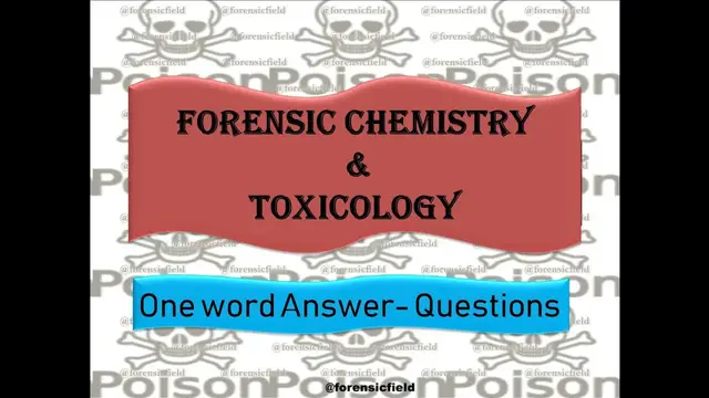 Video thumbnail for Most asked Questions on Forensic Chemistry & Toxicology