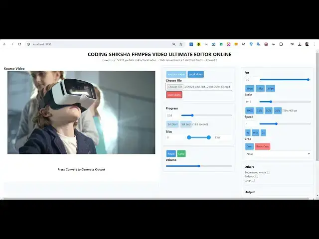 Video thumbnail for Build a Next.js FFMPEG WASM Video and GIF Editor to Trim,Crop & Change Speed in Browser Using TS