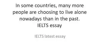 Video thumbnail for In some countries, many more people are choosing to live alone nowadays than in the past