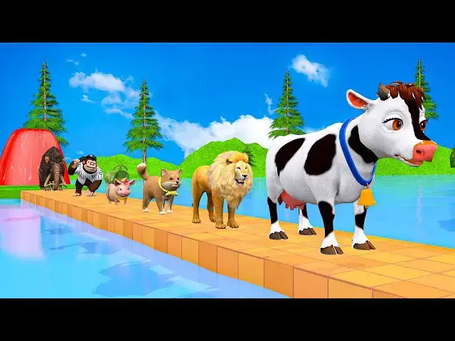 'Video thumbnail for Paint Animals Duck Tiger  Cow Lion Buffalo Gorilla Elephant Dinosaur Fountain Crossing Animal Game'