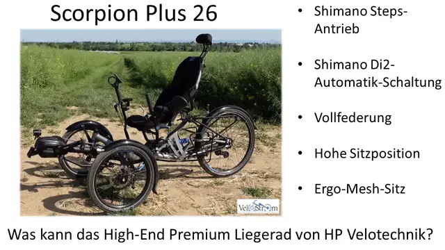 Video thumbnail for Test Trike HP Velotechnik Scorpion Plus 26