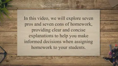 'Video thumbnail for Pros and Cons of Homework: What You Should Know'