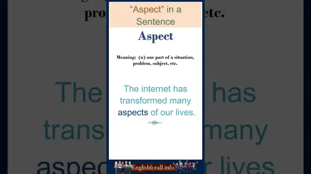 Video thumbnail for Aspect Meaning | Aspect in a Sentence | Most common words in English #shorts