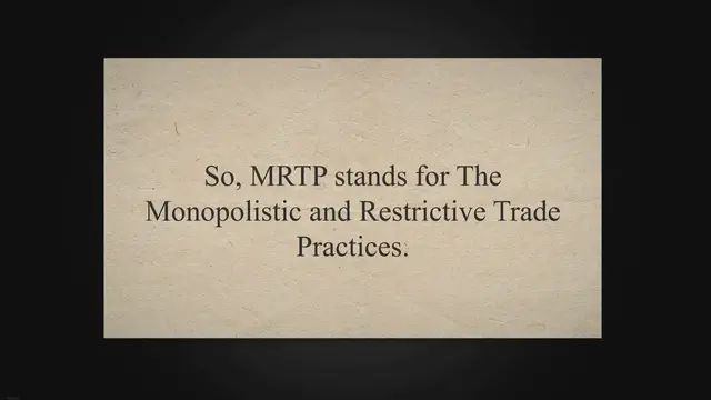 'Video thumbnail for What do you mean by MRTP Act 1969'