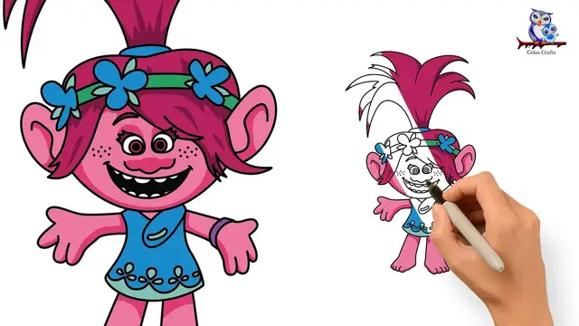 Video thumbnail for How to Draw Queen Poppy of Pop - Trolls 3