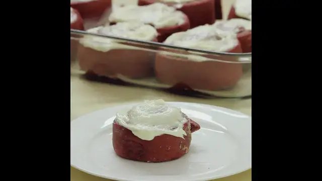 Video thumbnail for Red Velvet Cinnamon Rolls
