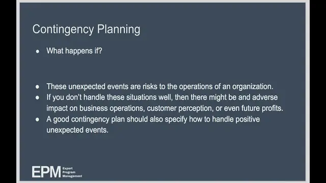 Video thumbnail for Contingency Planning