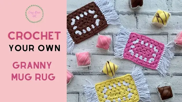 Video thumbnail for How to make a Granny Rectangle Crochet Coaster Pattern