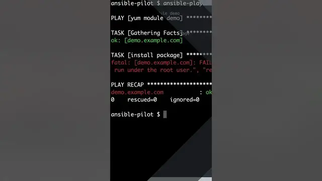 Video thumbnail for #Shorts Ansible troubleshooting - privilege escalation errors