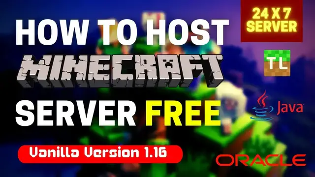 Video thumbnail for How to Make a Minecraft Server for Free Java Edition | Own Minecraft Server Hosting 24/7 Server