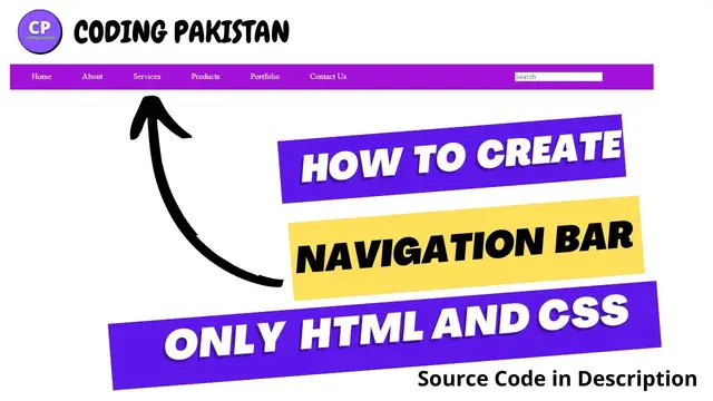 Video thumbnail for How to Create Menu Bar Using HTML and CSS only.  #CodingPakistan #codewithharry