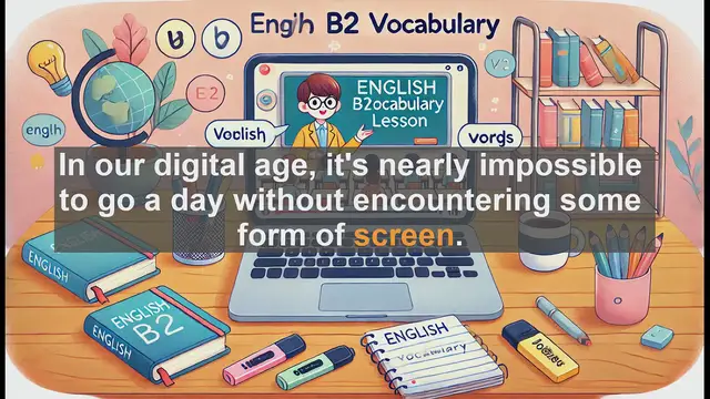 'Video thumbnail for 1500 Must Know CEFR B2 Vocabulary - Understanding 'Screen': From Digital Displays to Verb Usage'